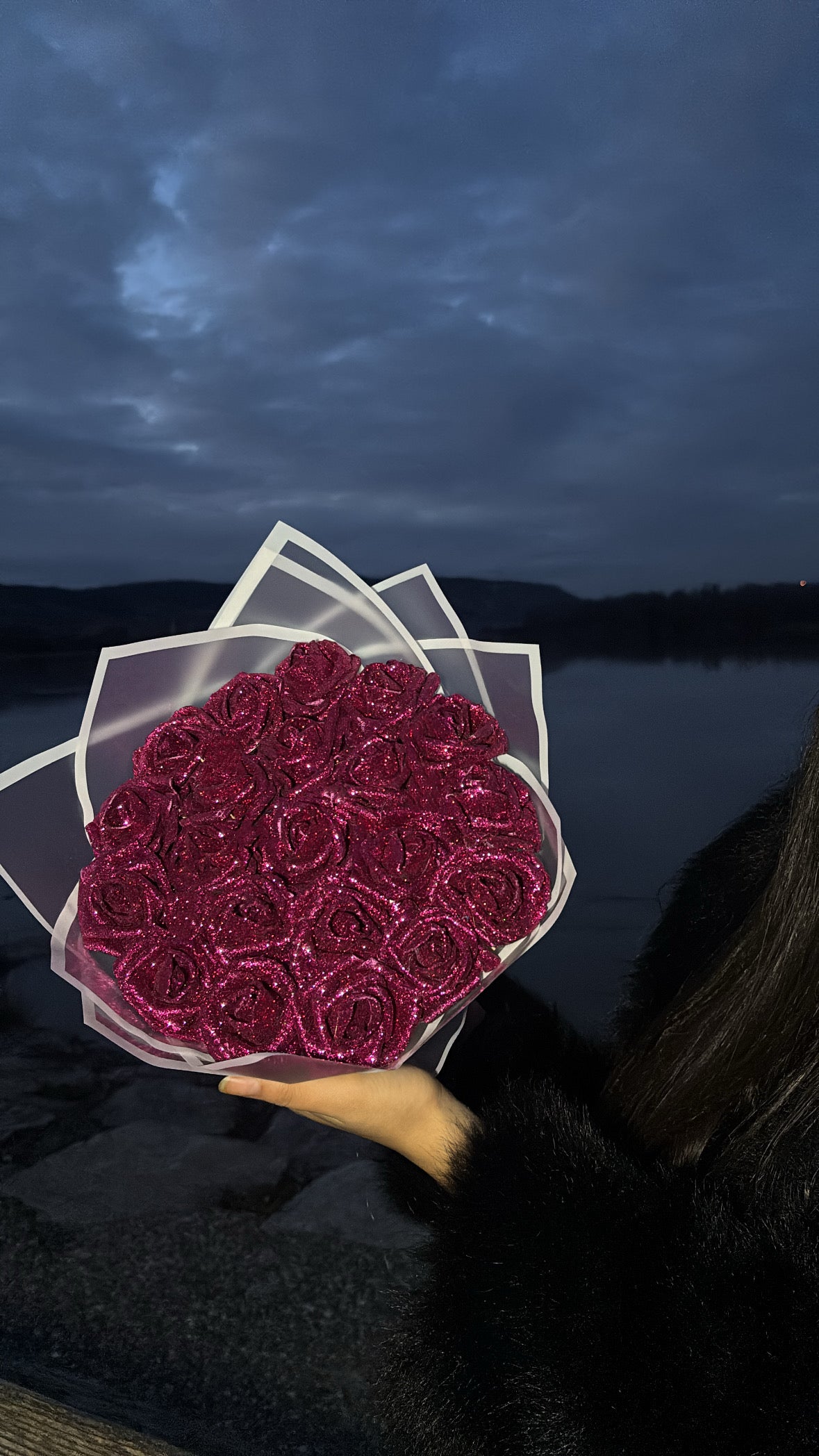 BOUQUET PAILLETÉEFUSHIA UNI