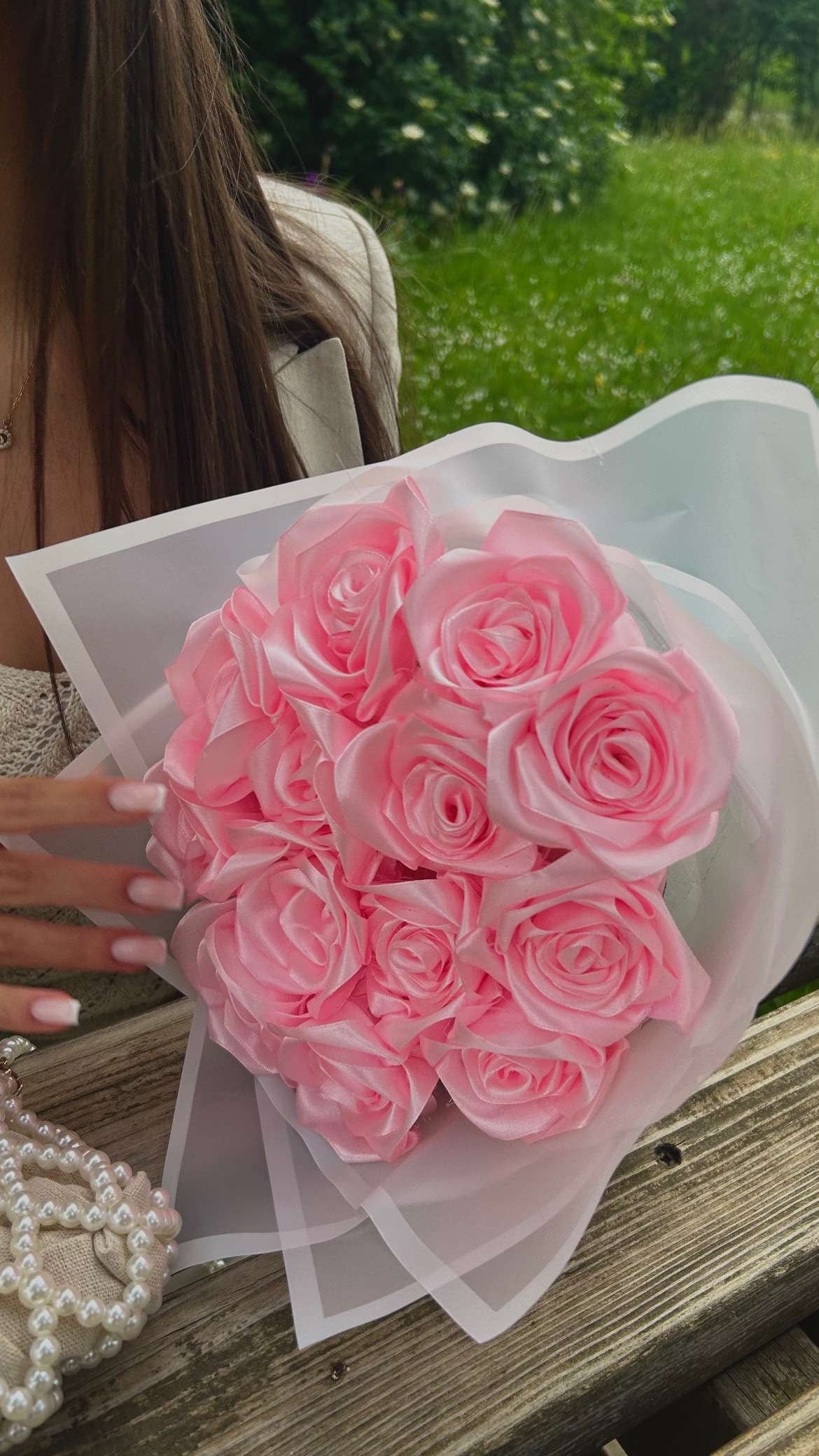 BOUQUET EN SATIN PRESTIGE 15ROSE