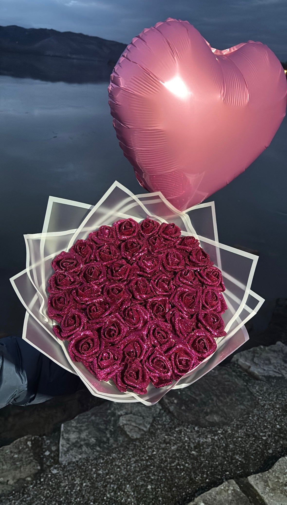 BOUQUET PAILLETÉEFUSHIA UNI